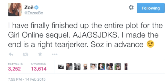 Zoella tweet